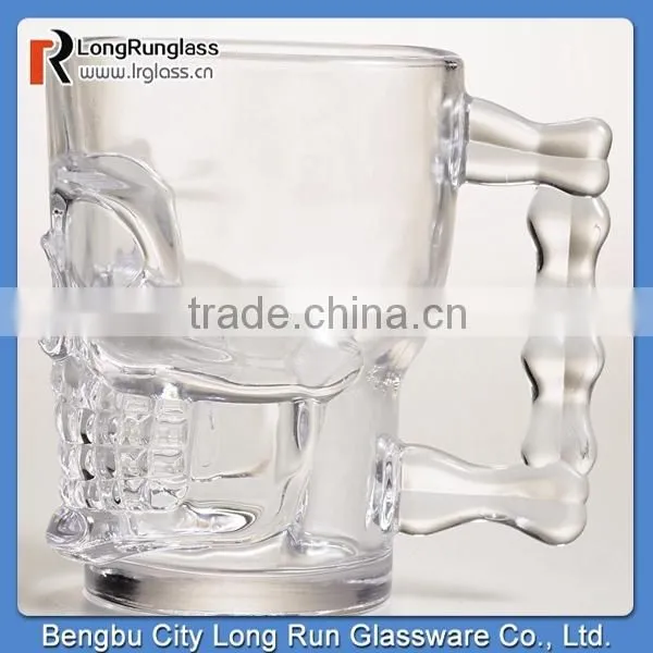 LongRun 19oz New Design Dimpled Glass Beer Steins Elegant Drinking Glass Mug