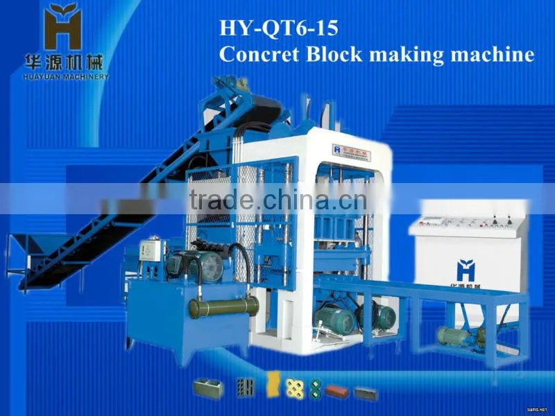 Hydraulic pressure cement block making machine HYM 6-15