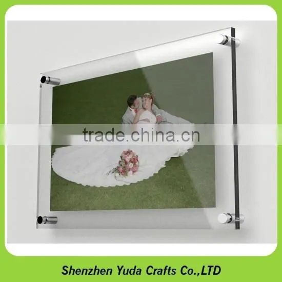 custom made desktop clear acrylic magnetic photo picture frame