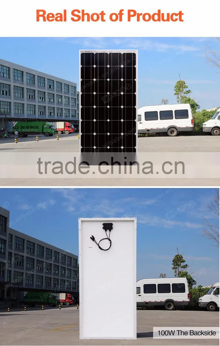 Moge Monocrystalline and polycrystalline China Solar Panel Price 100w 150w 200w 12v
