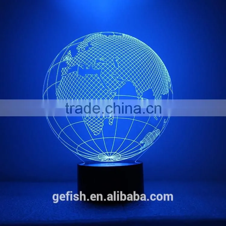 Cheap 3D Acrylic table Earth lamp Christmas gift