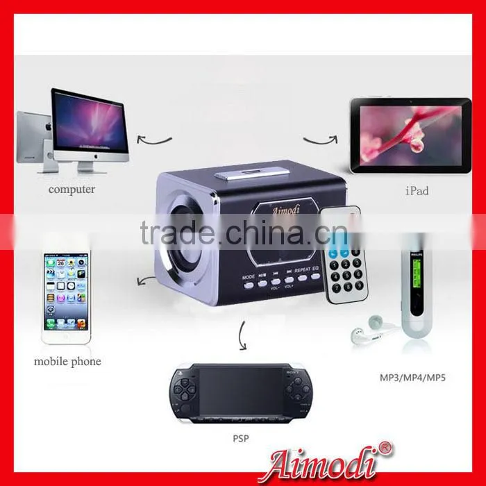 full metal remote control speaker, mini portable digital speaker with line in function
