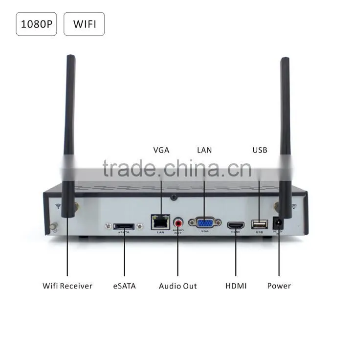 1080P 4CH Wireless WIFI NVR Support motion detection