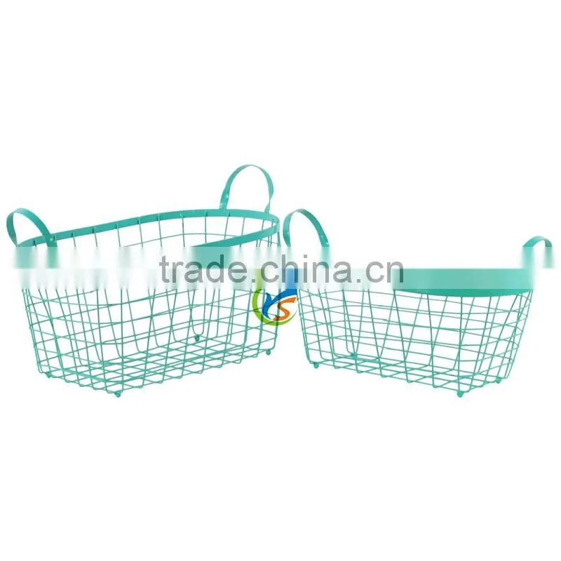 Metal Rectangular Wire Basket Set of 2