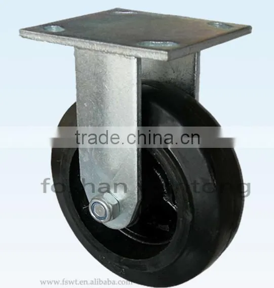 5 Inch Industrial Black Rubber Fixed Hardware Caster