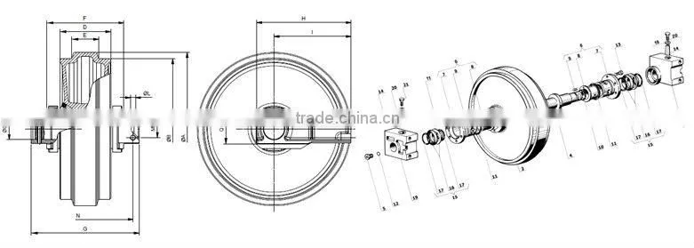 high quality undercarriage parts mini carrying idler