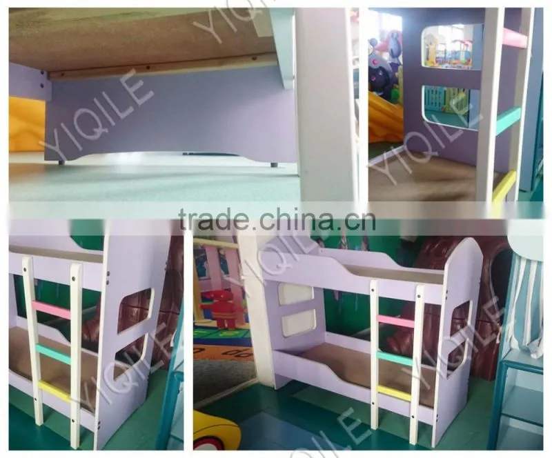 Novel design children furniture non-toxic playwood double deck bed for kids