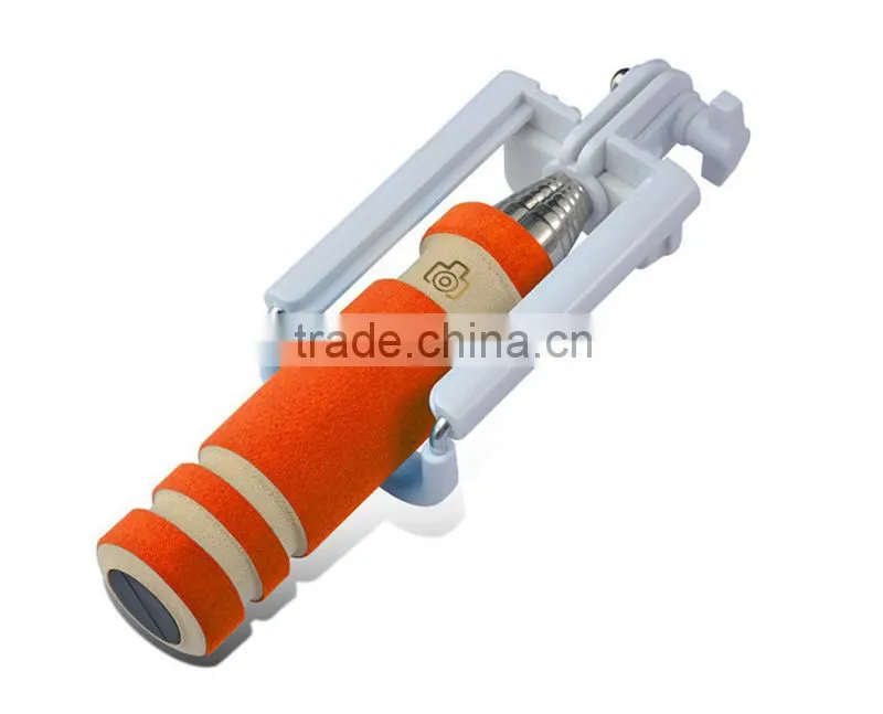 Wholesale factory cable take pole with cable NO need bluetooth No need charger Selfie stick