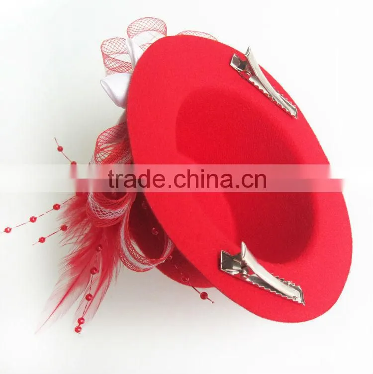 MYLOVE 2013 new design feather fascinator with flower women party accessory MLXM025