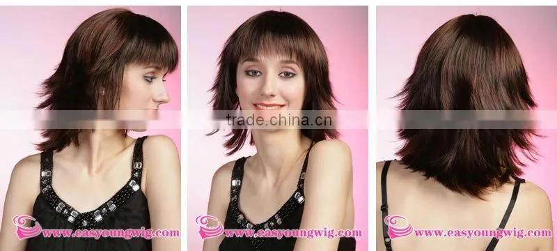 Showt red lace wig,synthetic hair wig, buy stock wigs