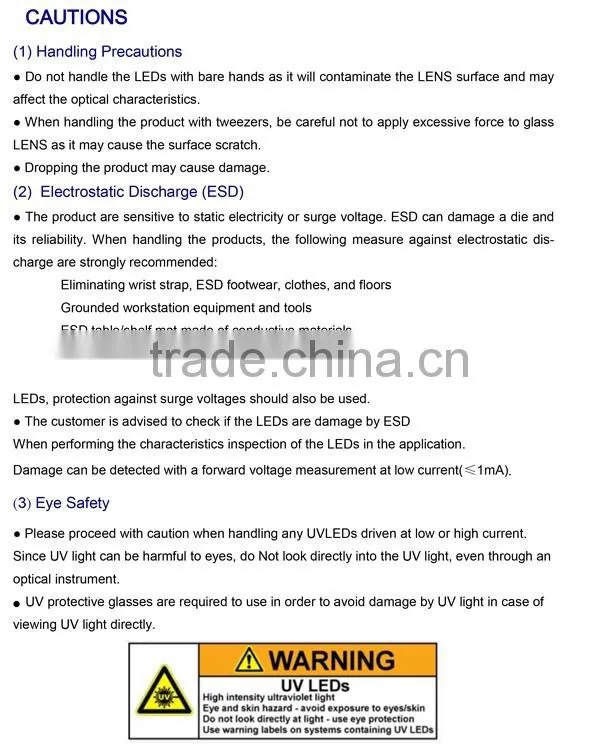 385nm 395nm 405nm High Power UV LED Diode for UV Curing