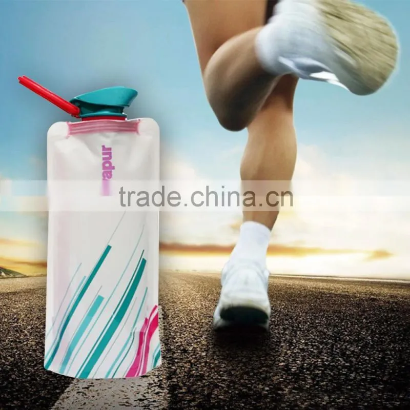PE folding foldable sport water bottle water bag for travelling