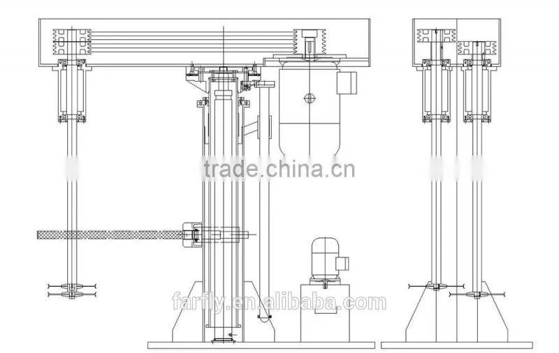 liquids ink dual-shaft hydraulic disperser ,double shaft dispersing machine ,dissolver with tank clamp