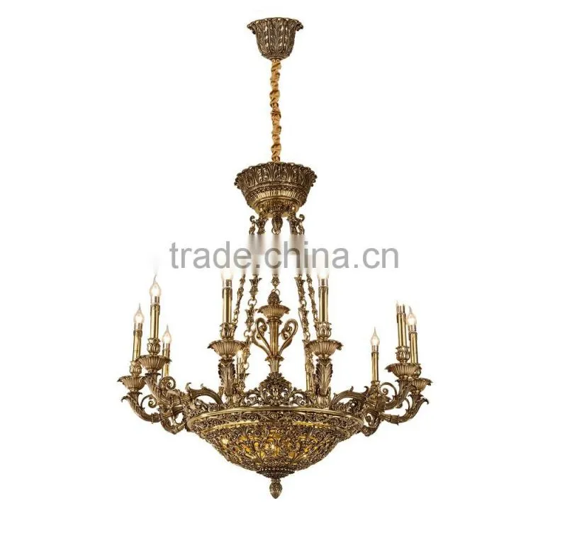 French Rococo Style Porcelain Flower Chandelier With Antique Brass/ Elegant Bronze Ceramic Pendant Lighting For Home & Hotel