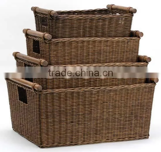 Wholesale Wicker cane Magzine CD Baskets