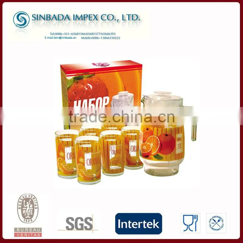 Hot selling drinking set,glass 7pcs water set