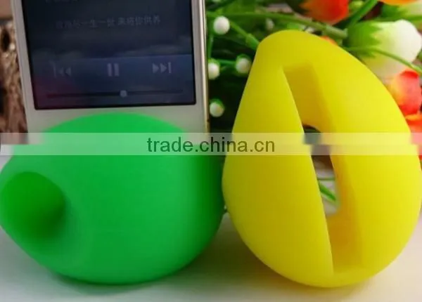 Egg shape silicone loudspeaker / silicone phone holder