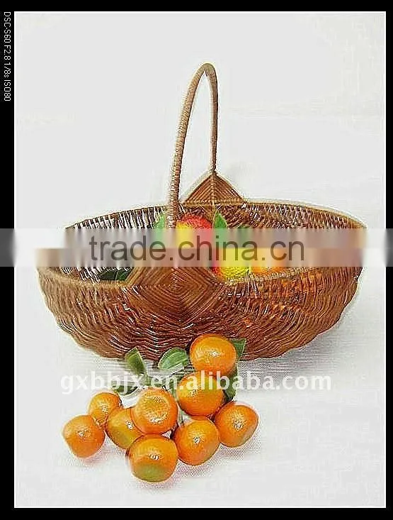 Egg shaped awn woven iron frame storage pasta basket