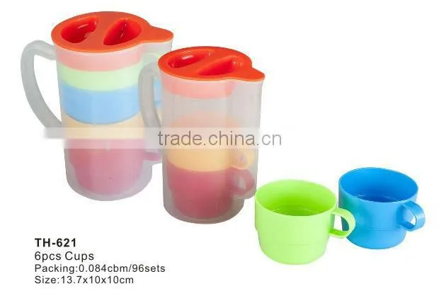 6pcs plastic water Cup water bottle set