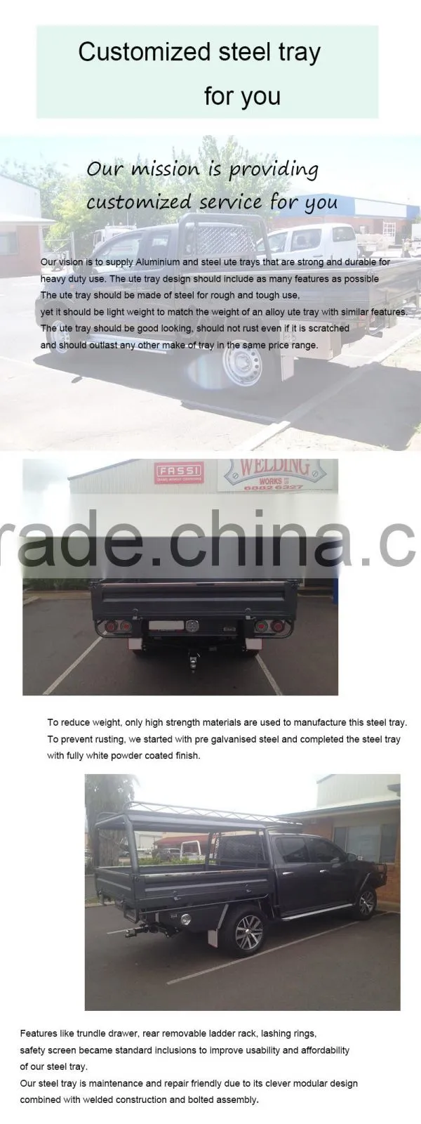 Best Quality Heavy Duty Aluminium and Steel Ute Trays