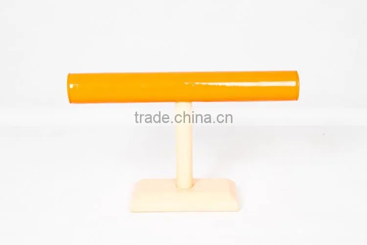 zhejiang manufacturer Fashion t shape wood jewelry display for bracelet