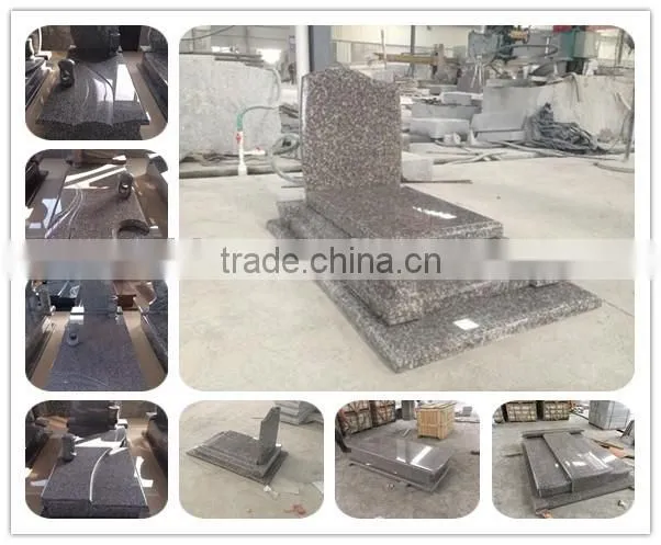 Polished Grey Granite Tombstone And Monument With Classic Design