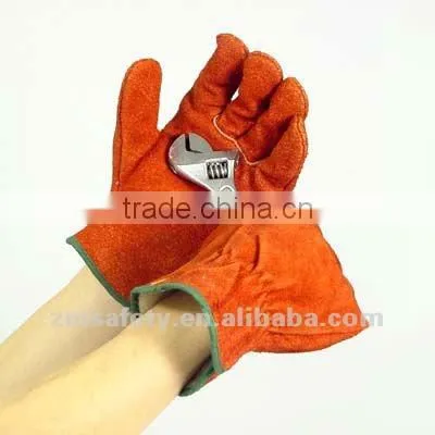 Cow grain leather safety gloves