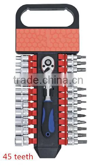 High quality 27pcs 1/4" Dr. sockets&bits set / Ratchet wrench set