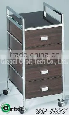 Home furniture rolling plastic storage trolley, mobile P.P drawer cart