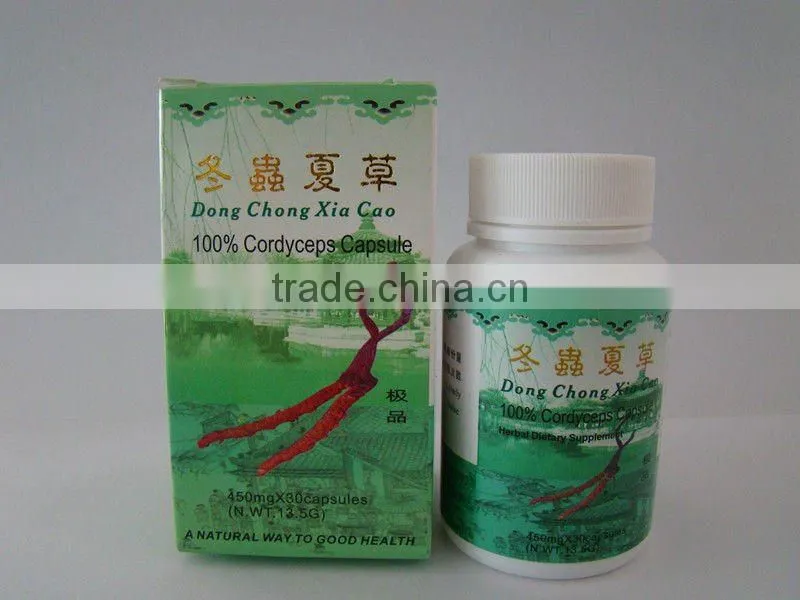 Chinese herbal Cordyceps capsule, (100%cordyceps sinensis) 75capsules/box