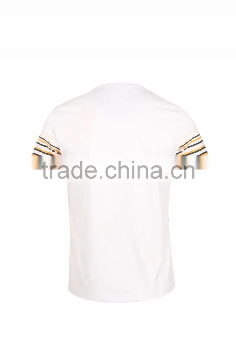 mens private label white stripe cotton solid t shirt
