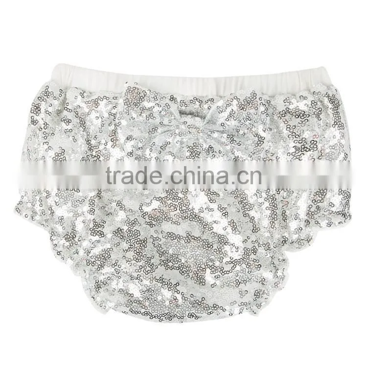 Adorable baby diaper, double sequin baby bloomers, wholesale baby ruffle bloomers