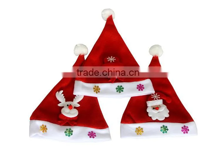 Snow Man Deer Santa Claus Shaped Christmas Hat With Light For Children and Adult