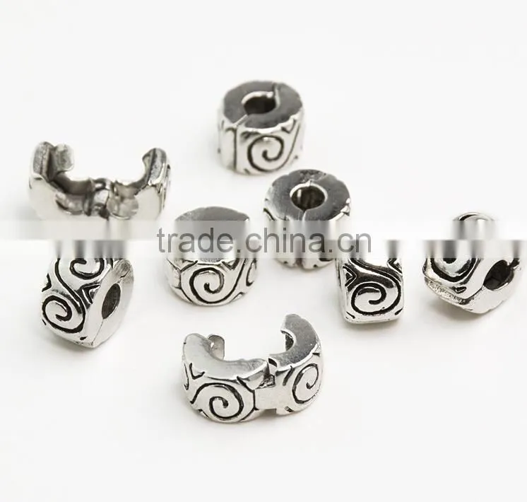 2015 Mixed and Mingle Silver Antique Clip Lock Spacer Stopper Bead f/ European Charm Bracelet
