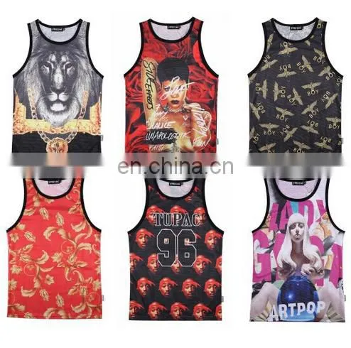 Digital printing and sublimation printing custom tank top
