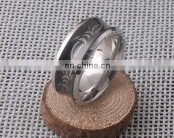 Hot Sale GODBEAD Shiny Black Men's Ring Tungsten Carbide Wedding Ring Men women Stainless steel triangle mark rings