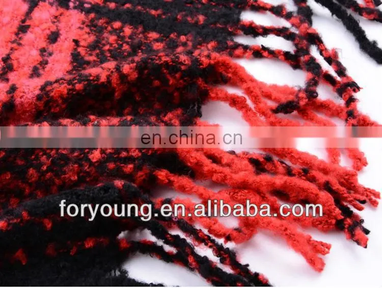 plaid acrylic winter woven shawls