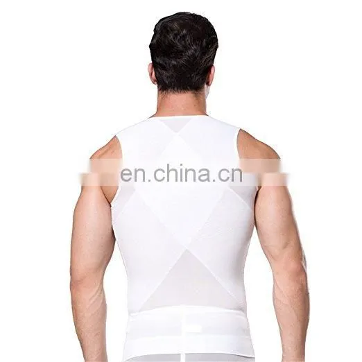 OEM Mens Abdomen Slim Body Shaper Shirt With Zipper