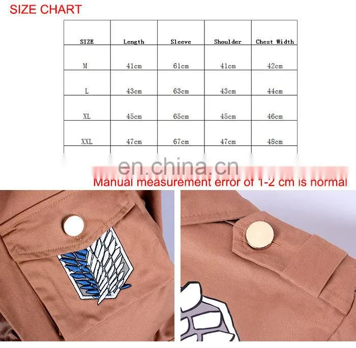 New arrival Anime 100% Cotton Attack on Titan jacket Cosplay hoddie Clothing(size:M/L/XL/XXL/XXXL) Scouting Legion