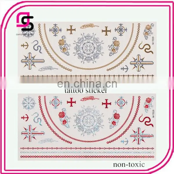 Spring design fancy tattoo sticker, metallic temporary tattoo
