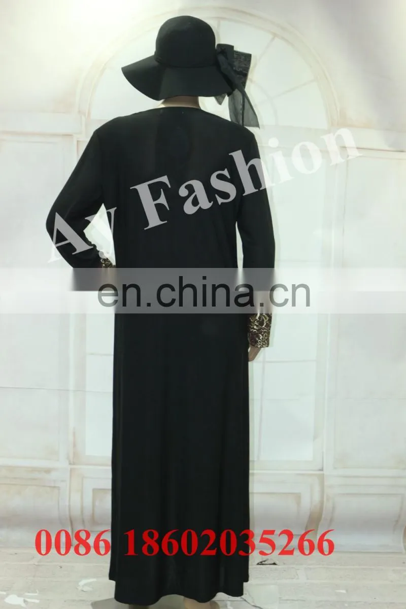 New style fashionable front open abaya women Kimono with lace trim fashion design lace abaya