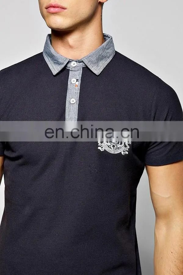 Customized fashion mens clothes emboridery logo high quality 2016 polo shirt design