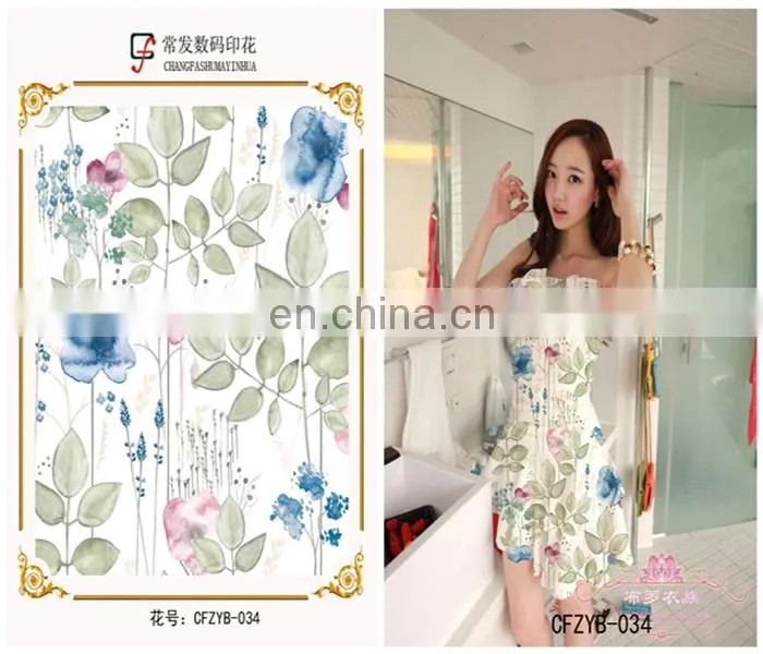 Wholesale 100% Printed Cotton Poplin Fabric, Compasses Flower Digital Printing Fabric