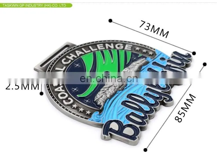 Best quality coastal challenge metal medal