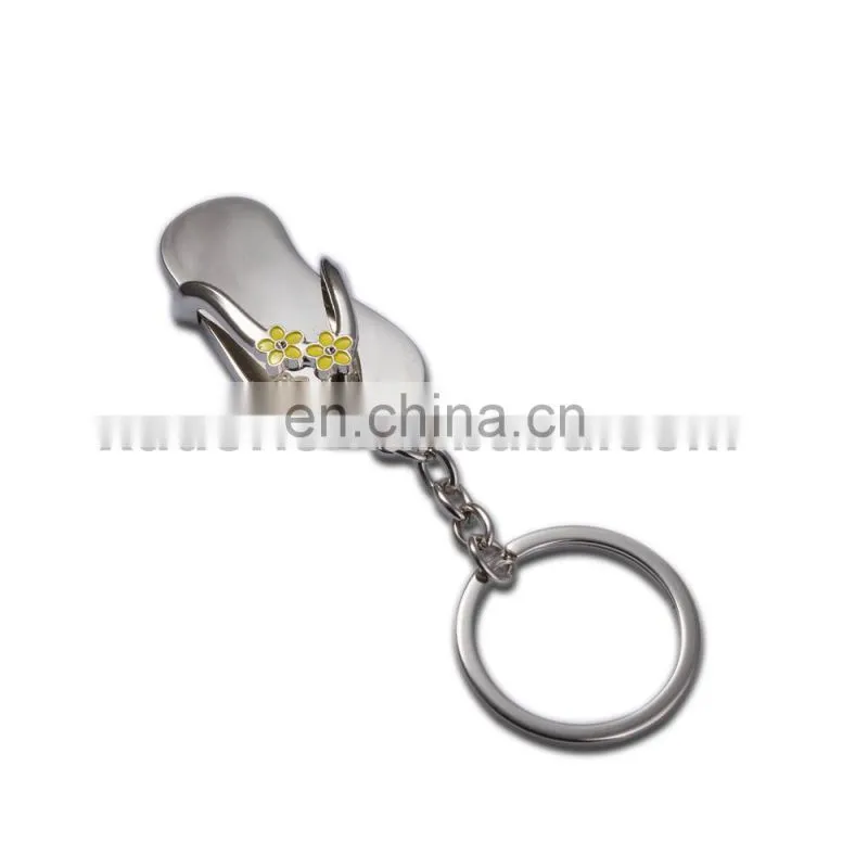 Metal Shoe Key chain Polished Sandal Shape KeyChain