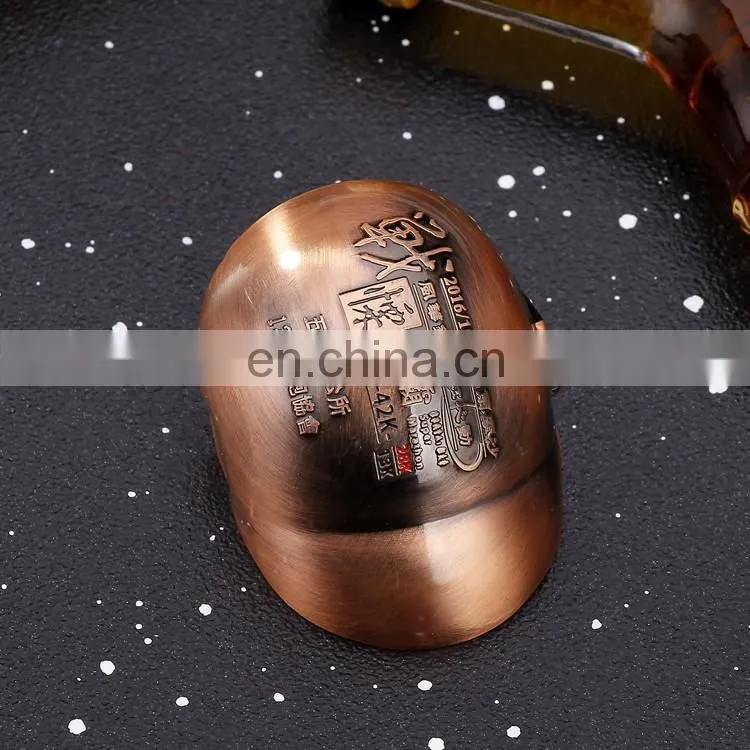 hot sale wholesale low price customized logo souvenir ancient copper metal hat shape