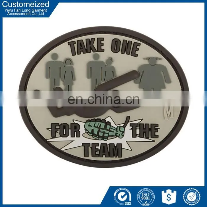 Wholesale customized embossed military rubber patch