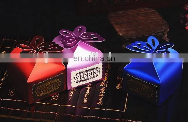 coated paper butterfly shape foldable sweet paper candy box for chocolate