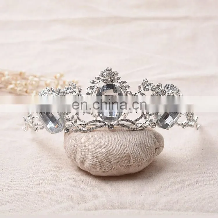 Prom Wedding Flower Girl Baby Kids AB Rhinestone Silver Tiara Crown Hair Comb