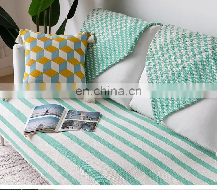 Hot selling woven stripe pattern sofa cover quilted Furniture Protector non-Slip sofa cover stretch for home decoration